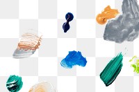 Colorful acrylic brush strokes transparent png