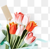 Bouquet of tulip flowers design element 