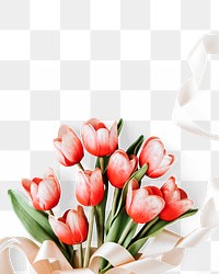 Bouquet of tulip flowers design element 