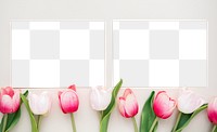 Tulip flowers on a card mockups 