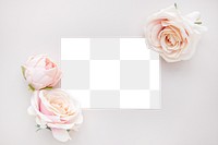 Roses on a card mockup design element 