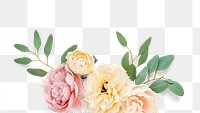 Pastel peony and ranunculus flowers design element 