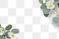 white poppy flower frame design element 
