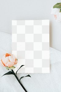 Light pink rose on a card mockup 