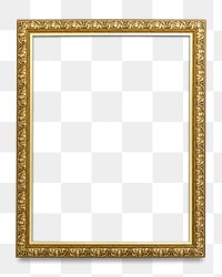 Gold picture frame transparent png