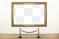 Gold picture frame mockup transparent png