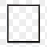 Black picture frame mockup transparent png