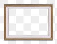 Wooden picture frame mockup transparent png