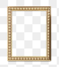 Gold picture frame transparent png