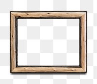 Wooden picture frame mockup transparent png