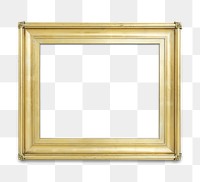 Gold picture frame transparent png