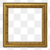 Gold picture frame transparent png