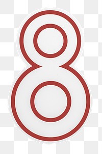 Number eight icon design sticker