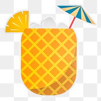Cool pineapple cocktail drink icon design sticker