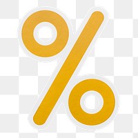 Percentage mathematics icon design sticker