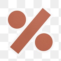 Percentage sign paper craft illustration icon design sticker