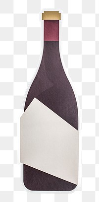 Wine bottle paper craft illustration icon design sticker