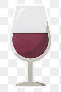 Red wine paper craft illustration icon design sticker