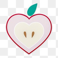 Heart shaped apple fruit icon design sticker