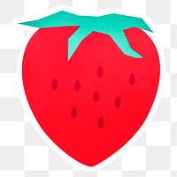Delicious strawberry fruit icon design sticker