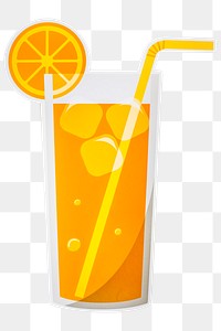 Cool orange cocktail drink icon design sticker
