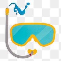 Scuba diving and snorkeling goggles icon design sticker