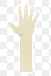 Palm of a hand paper craft sticker