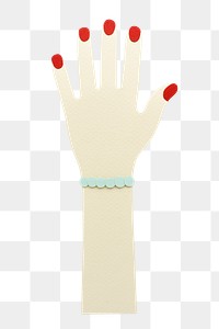 Hand with a pearl bracelet paper craft design element