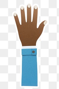Hand of a businessman paper craft sticker