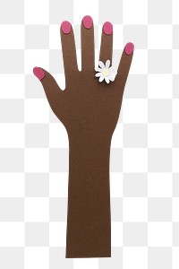 Hand with a daisy flower paper craft design element