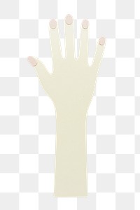 Hand with pink nails paper craft design element