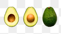 Fresh avocado png clipart, healthy fruit on transparent background