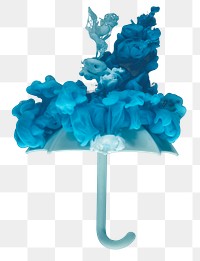 Blue smoke bomb umbrella png illustration