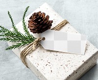 Christmas png gift tag mockup