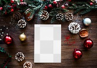 Christmas holiday card png mockup