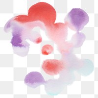 Abstract red and purple watercolor design element transparent png