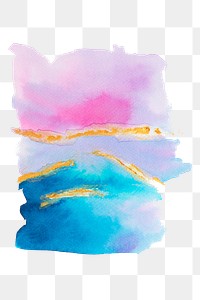 Colorful shimmering watercolor brush strokes transparent png