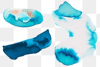 Shades of blue watercolor hand painted transparent png