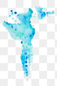 Abstract light blue watercolor splash transparent png