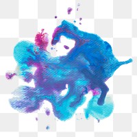 Abstract blue and pink watercolor splash transparent png