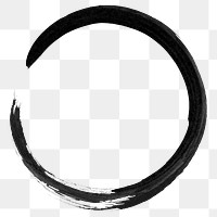 Round abstract black brush stroke transparent png