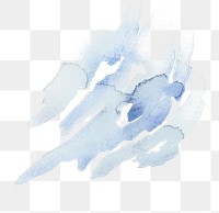 Abstract blue watercolor hand painted transparent png