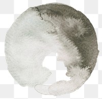 Abstract gray watercolor blob transparent png
