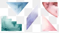 Colorful geometric watercolor hand painted transparent png