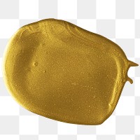 Metallic yellow paint stroke transparent png