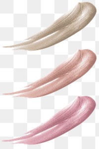 Metallic pink gold brush strokes collection transparent png