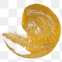 Metallic yellow paint stroke transparent png