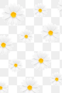 White daisy pattern transparent png