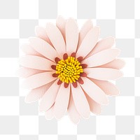Light pink gerbera daisy flower paper craft transparent png