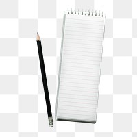 White notebook with pencil transparent png